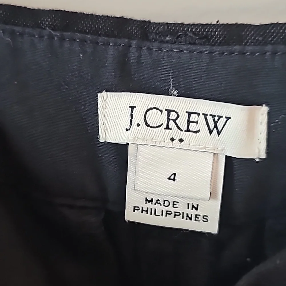 J Crew 4” Linen Cotton Scalloped Hem Shorts black sz 4 WS 7